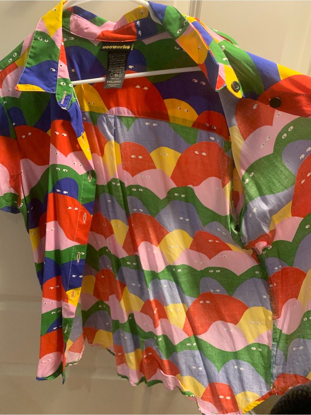 Nooworks Joyce Shirt in Rainbow Lump Short Sleeve Button-Down size 3X - Picture 3 of 9
